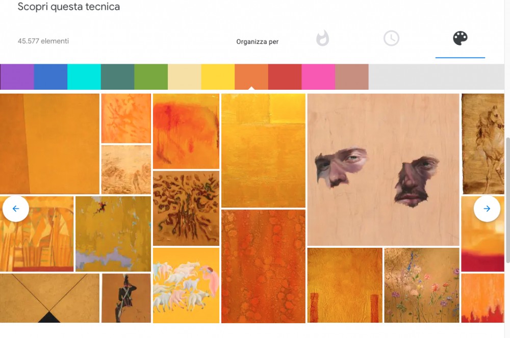 google arte e cultura esplora per tecnica e colore 